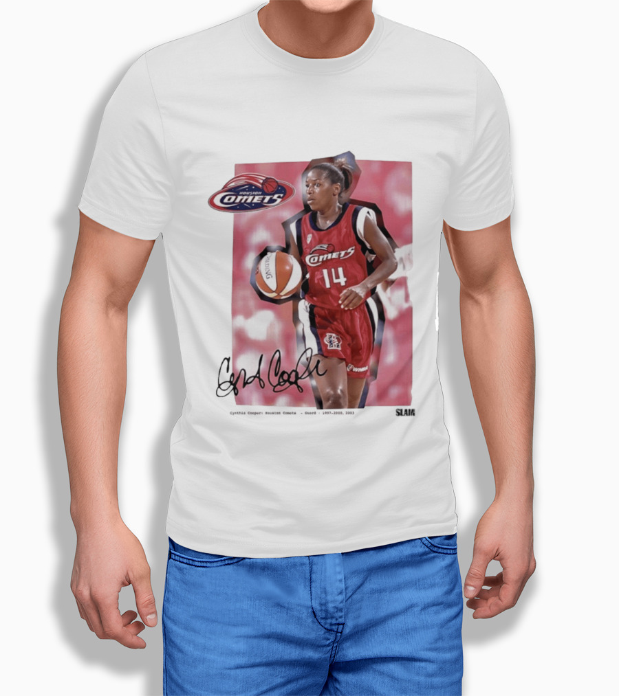 Cynthia Cooper Houston Comets 14 WNBA SLAM Legends T-Shirt