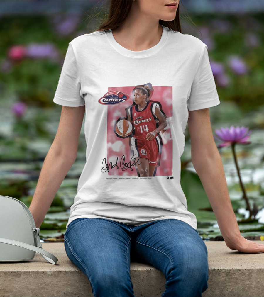 Cynthia Cooper Houston Comets 14 WNBA SLAM Legends T-Shirt