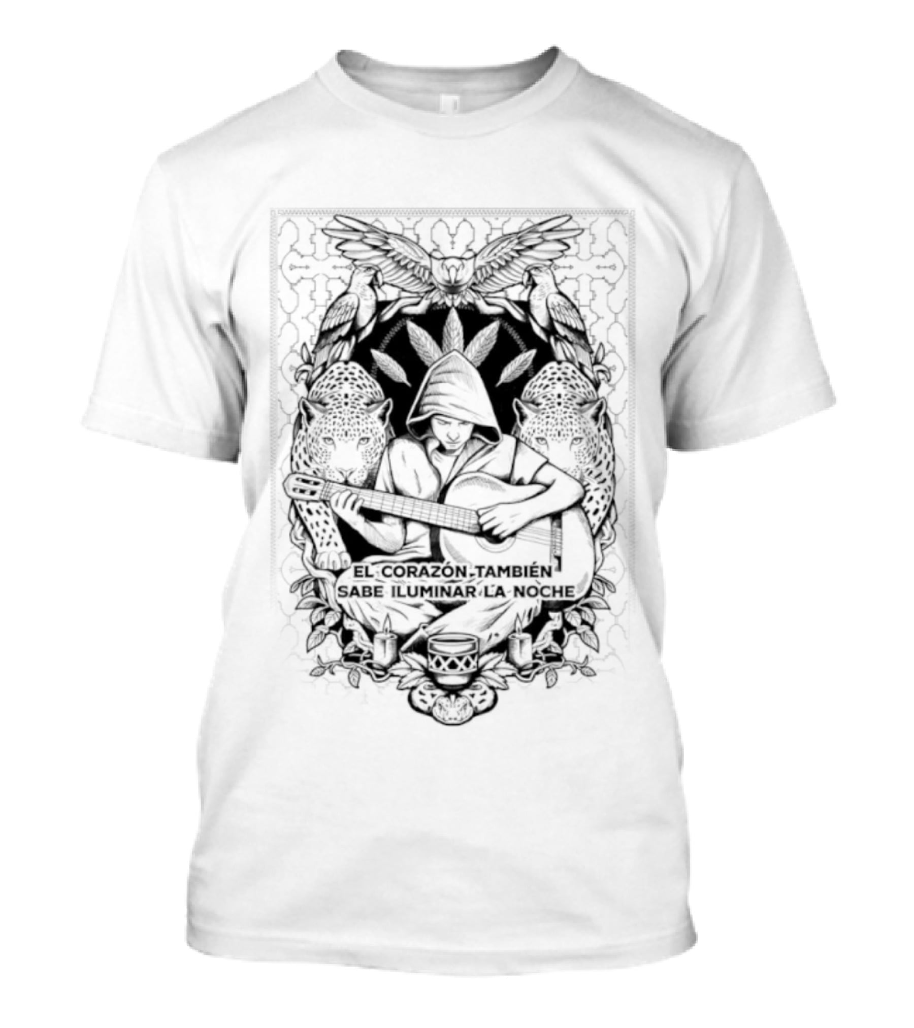 El Corazón También Sabe Iluminar La Noche Intricate Gothic Embrace T-Shirt