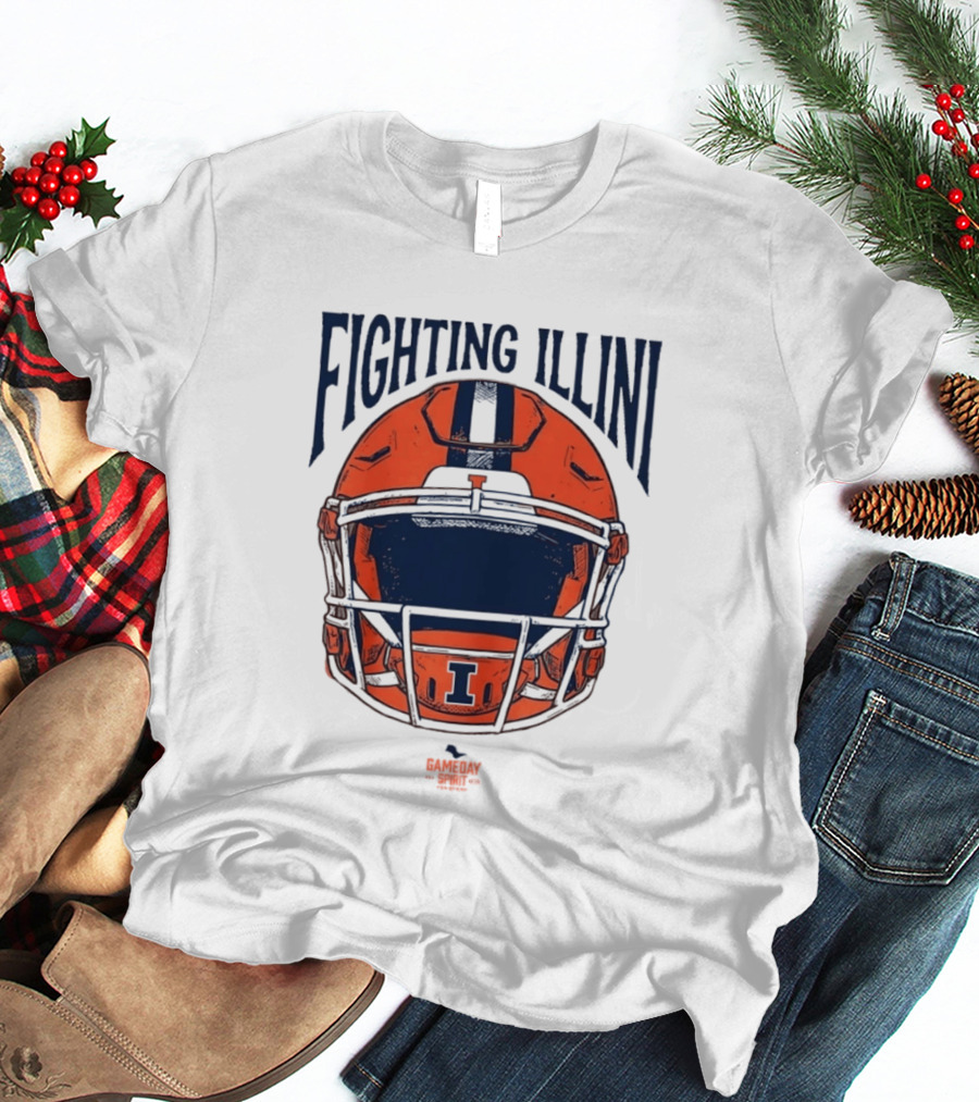 Fighting Illini 2026 Game Day Helmet Illinois Football T-Shirt