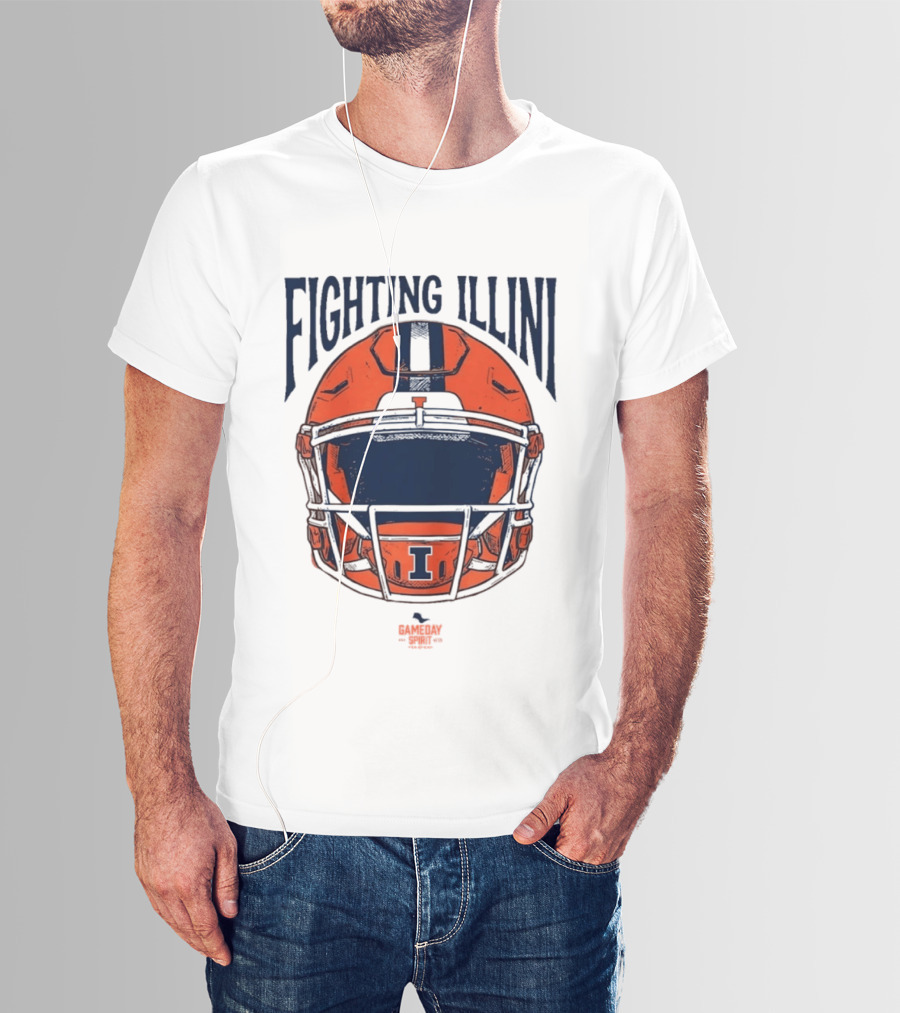 Fighting Illini 2026 Game Day Helmet Illinois Football T-Shirt