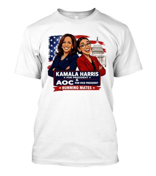 Kamala Harris For President AOC Vice President Running Mates Capitol T-Shirt