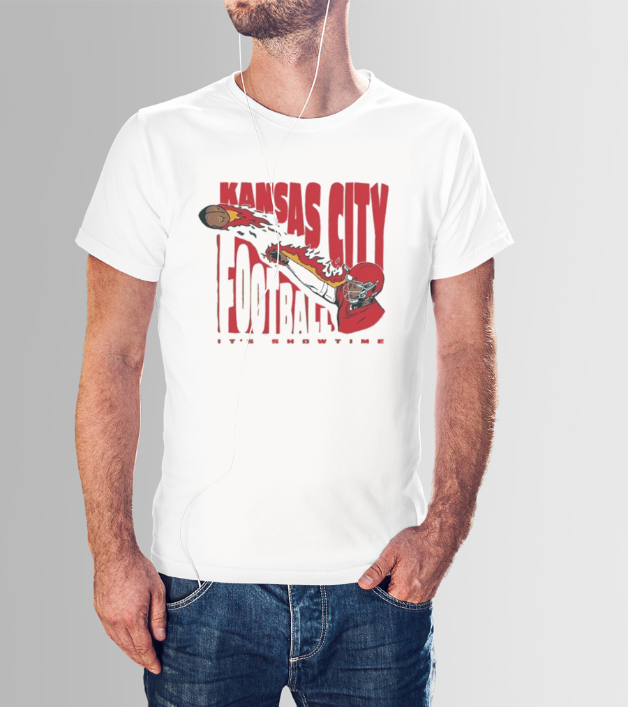 Kansas City Football It's Showtime Quarterback Fireball Pass T-Shirt