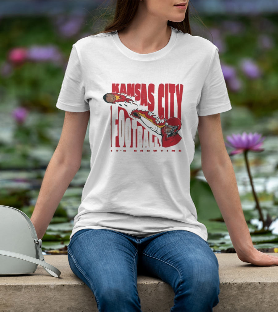 Kansas City Football It's Showtime Quarterback Fireball Pass T-Shirt