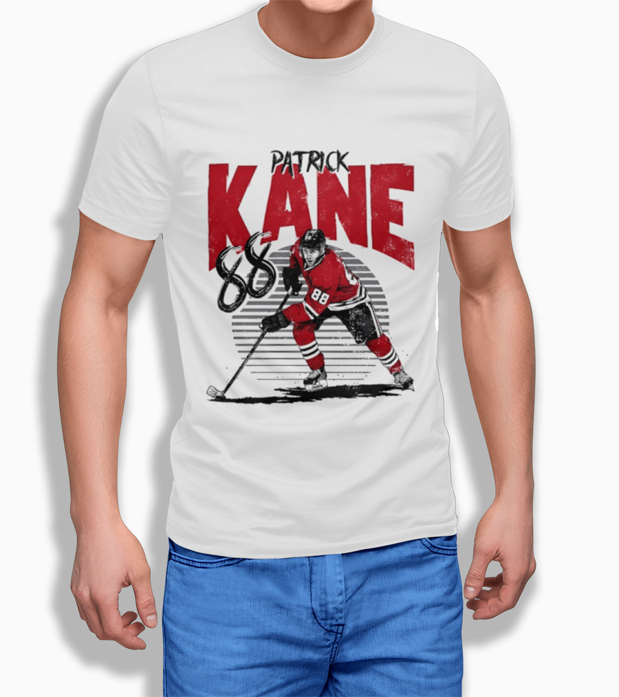 Patrick Kane 88 Chicago Blackhawks Hockey Player Action T-Shirt
