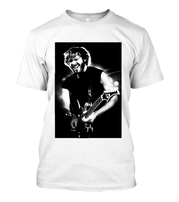 Phish Trey Anastasio Iconic Live Performance Guitarist Black And White Image T-Shirt
