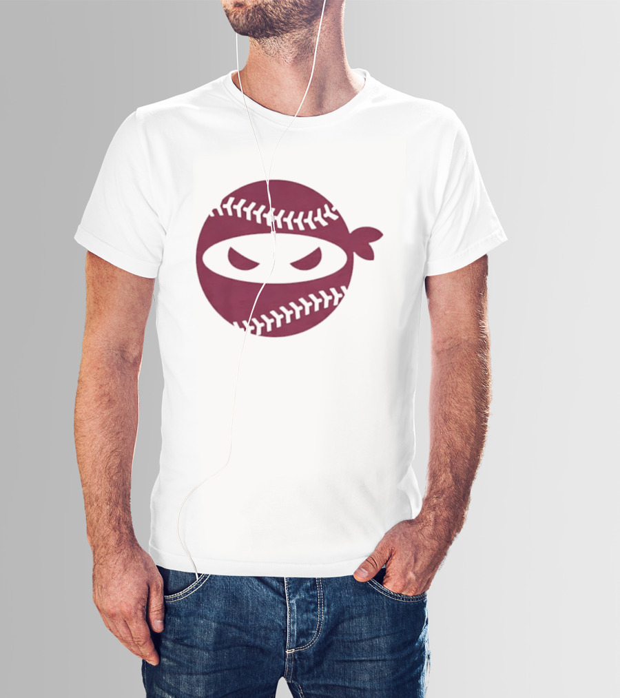 Pitching Ninja Baseball Emblem Emily's Fight T-Shirt