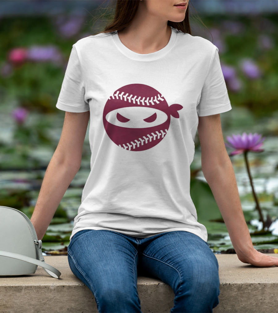 Pitching Ninja Baseball Emblem Emily's Fight T-Shirt