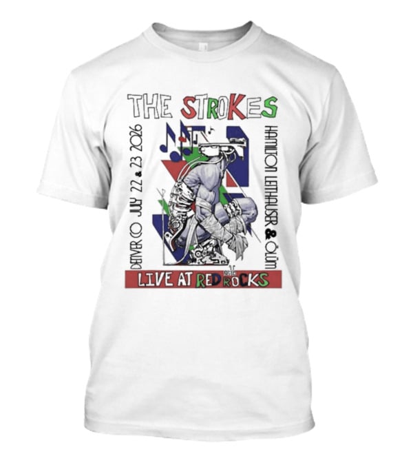 The Strokes Live At Red Rocks July 22 23 2016 Concert Morrison Colorado T-Shirt