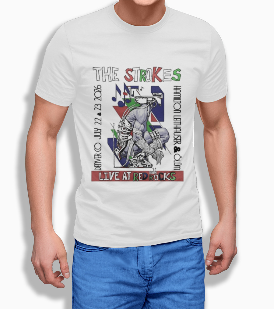 The Strokes Live At Red Rocks July 22 23 2016 Concert Morrison Colorado T-Shirt