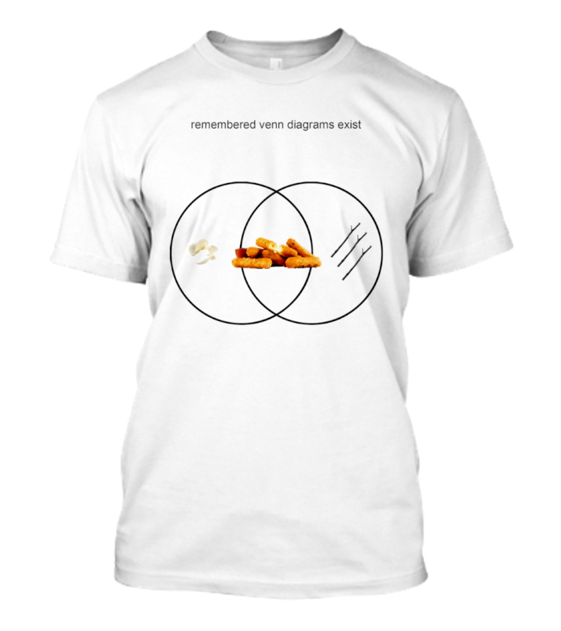 Remembered Venn Diagrams Exist Mozzarella Sticks Diagram T-Shirt