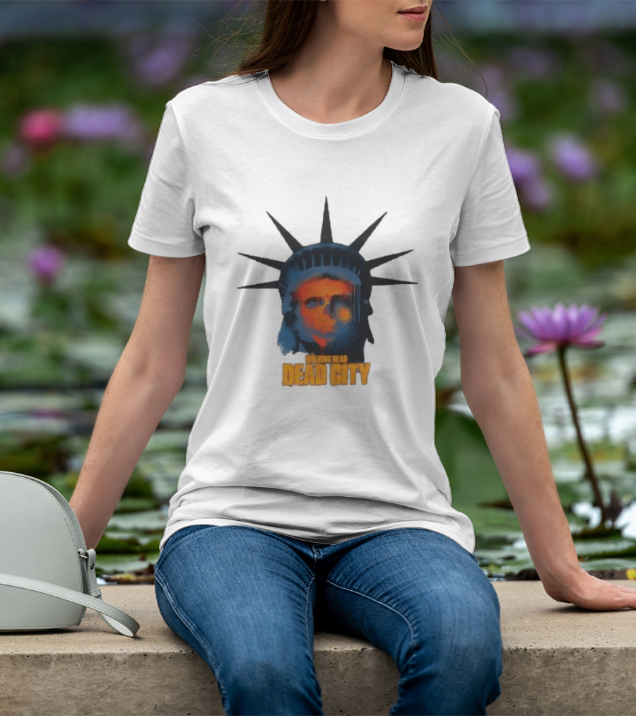 Walking Dead Dead City Statue Skull Graffiti T-Shirt