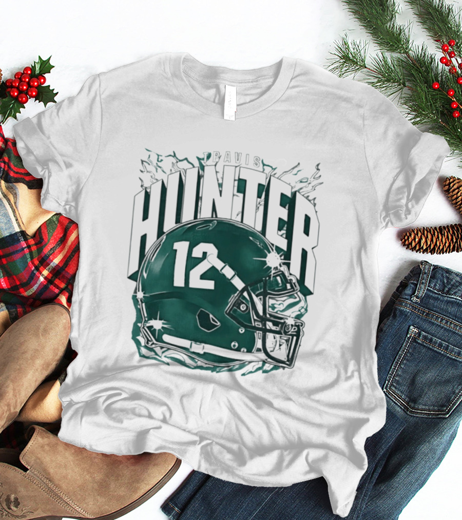 Travis Hunter 12 Helmet Jacksonville Jaguars Sports Fan T-Shirt