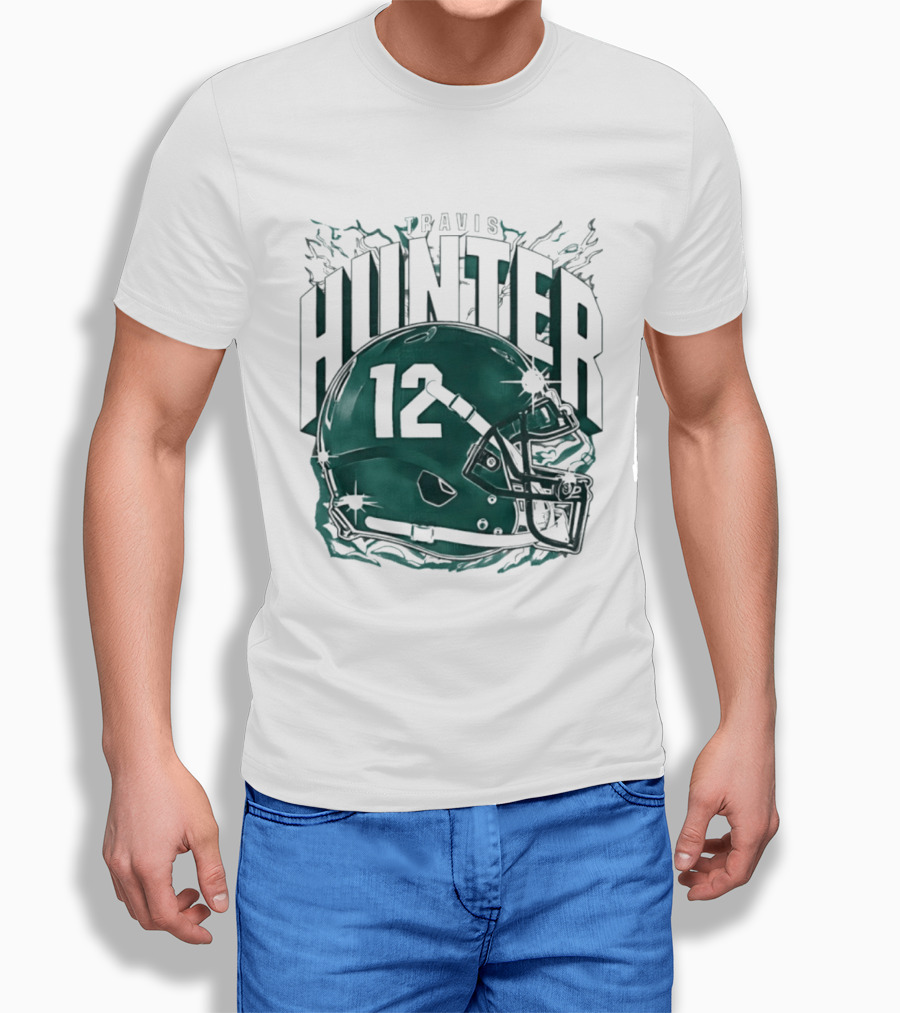 Travis Hunter 12 Helmet Jacksonville Jaguars Sports Fan T-Shirt