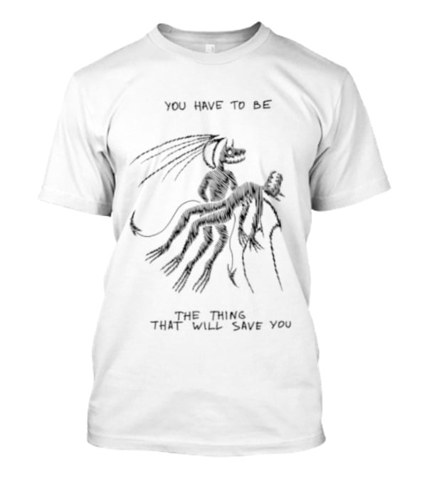 You Have To Be The Thing That Will Save You Abstract Figure With Hat And Flowing Lines T-Shirt