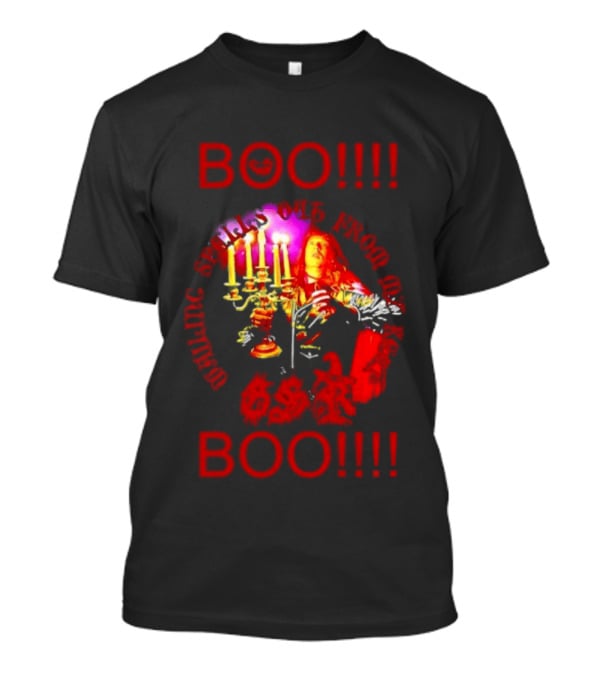 BOO Wailing Spells Out From My Keep Boo Candelabra Portrait Halloween T-Shirt