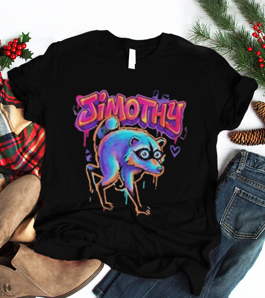 Jimothy Colorful Graffiti Raccoon T-Shirt