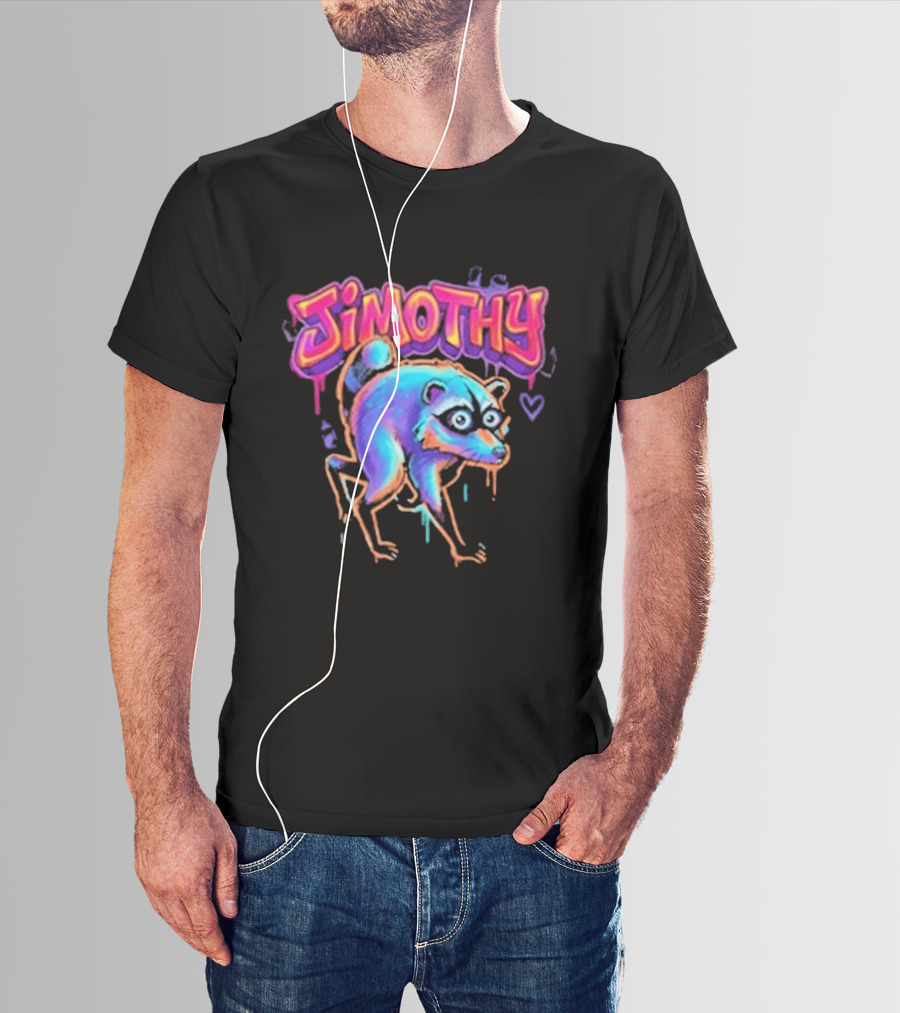 Jimothy Colorful Graffiti Raccoon T-Shirt