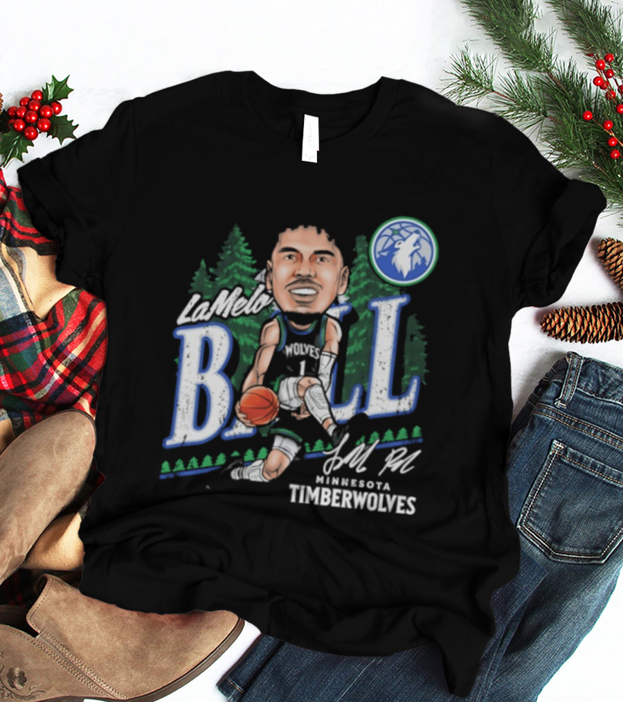 LaMelo Ball Minnesota Timberwolves Basketball Player Caricature T-Shirt