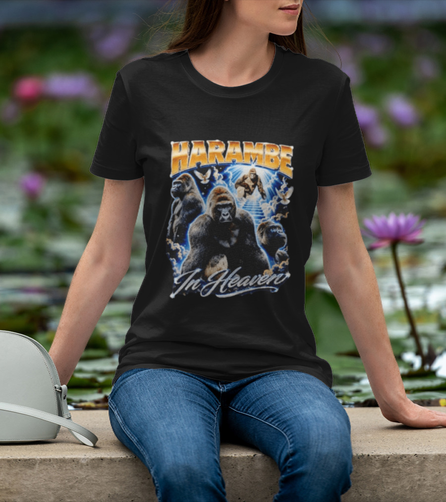 Harambe In Heaven Gorilla And Angels T-Shirt