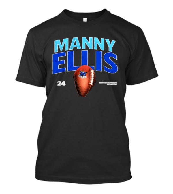Manny Ellis 24 Indiana State University Running Back Football Sycamores T-Shirt