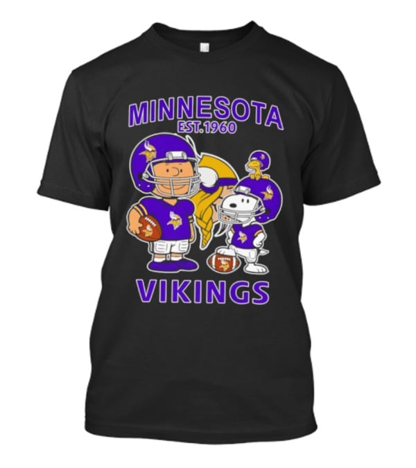Minnesota Vikings Snoopy Charlie Brown Woodstock Est 1960 Football Team Fan Gear T-Shirt
