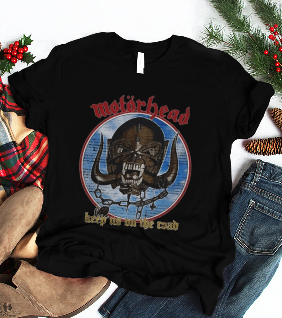 Motörhead Keep Us On The Road Skull Chain Iconic Rock Motif T-Shirt