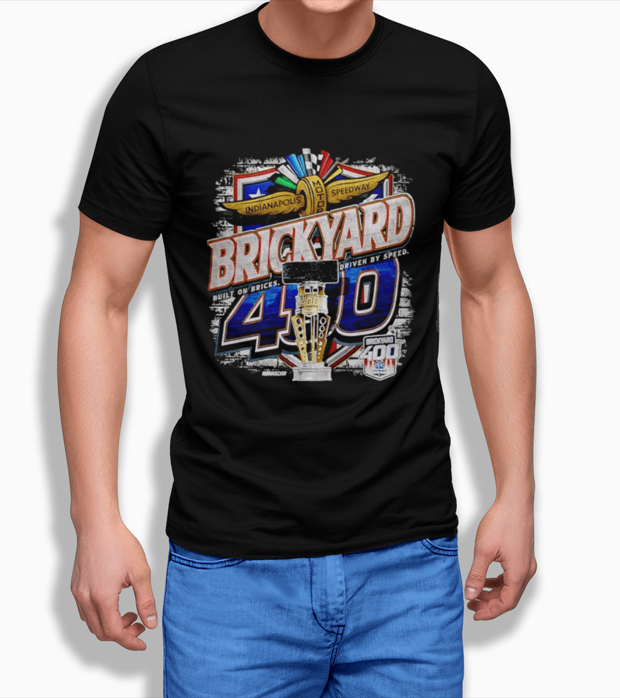 NASCAR Brickyard 400 Indianapolis Motor Speedway Built On Bricks Driven By Speed T-Shirt
