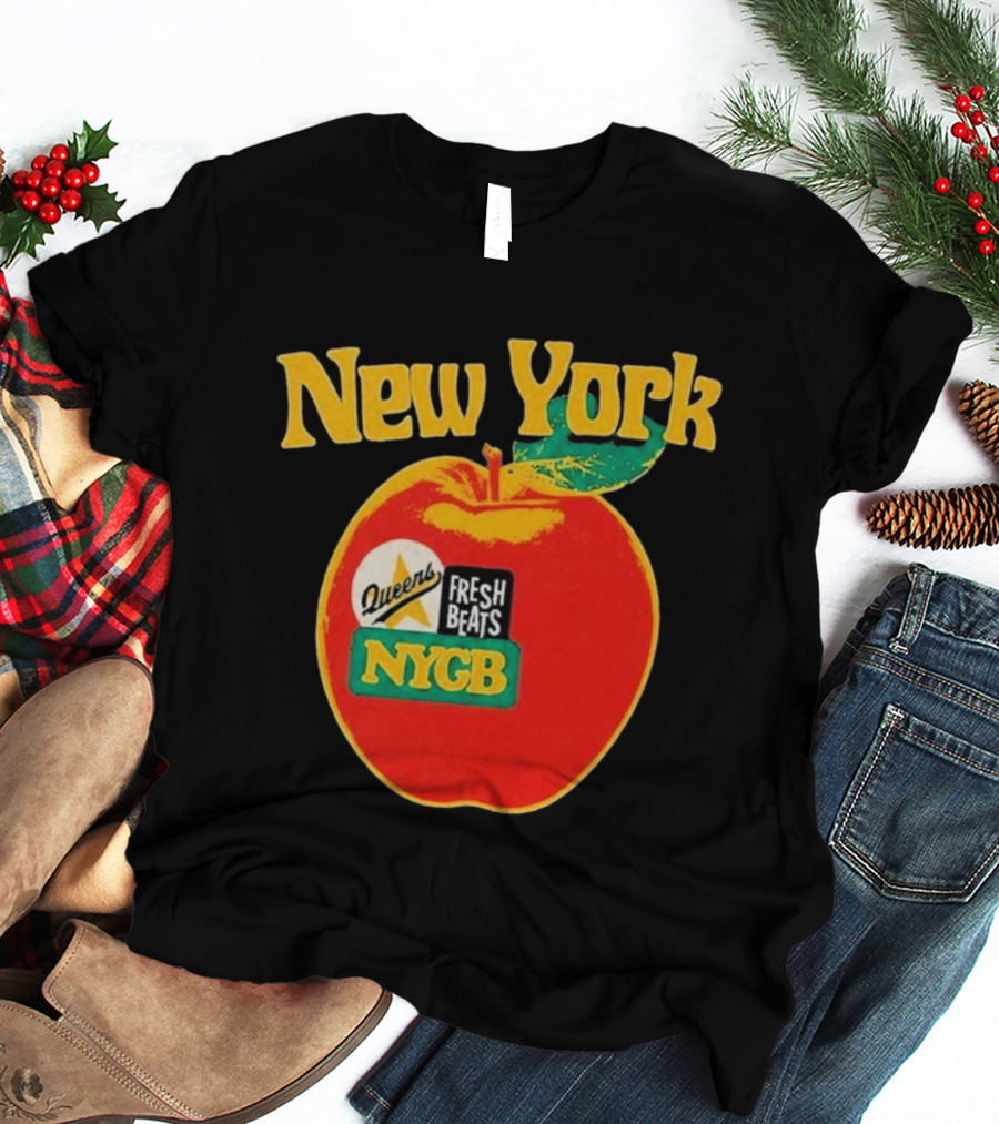 New York Queens Fresh Beats NYGB Apple T-Shirt