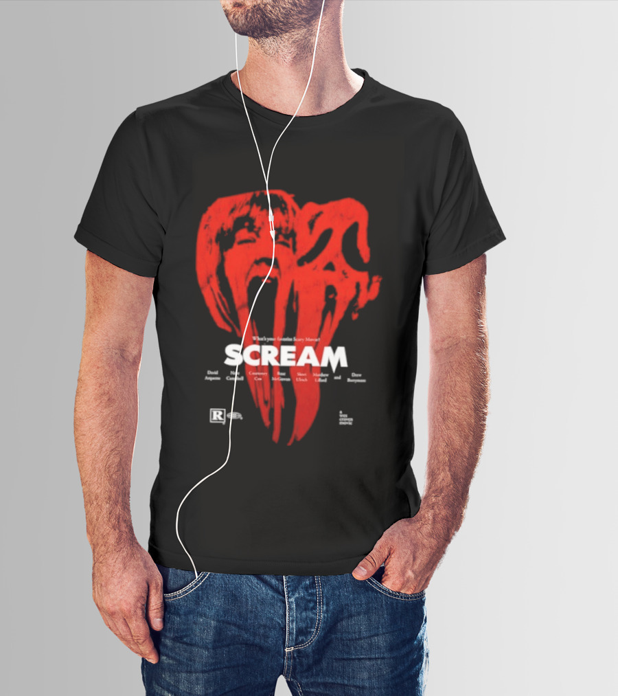 Scream What Is Your Favorite Scary Movie Blood Mask Painting T-Shirt