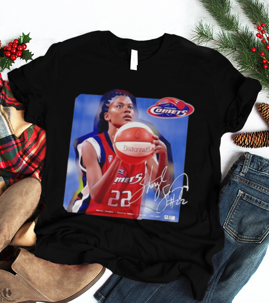Sheryl Swoopes Houston Comets SLAM WNBA Legends 22 Spalding Basketball T-Shirt