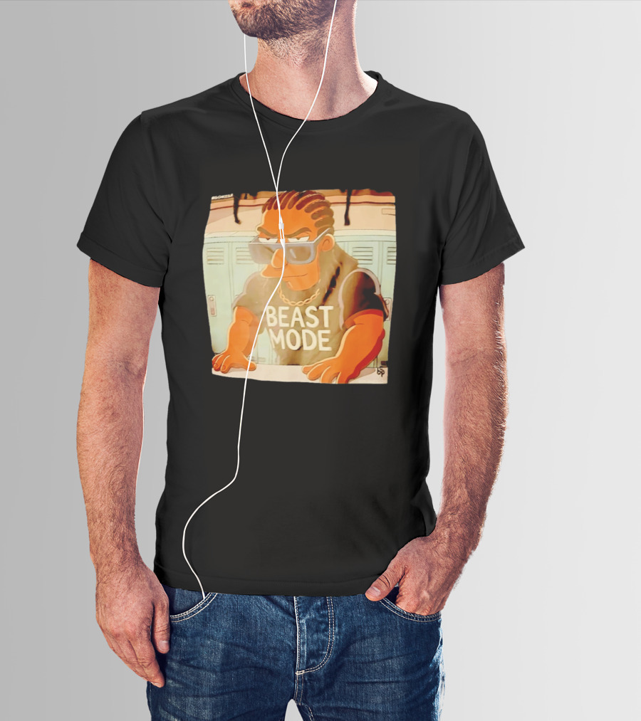 Simpson X Big Chrizzle Beast Mode Character In Sunglasses Locker Room Scene T-Shirt