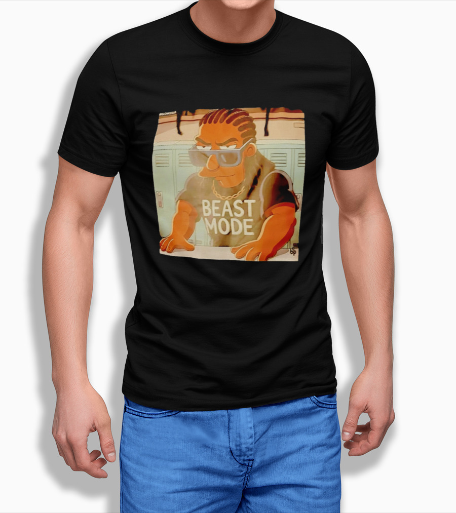 Simpson X Big Chrizzle Beast Mode Character In Sunglasses Locker Room Scene T-Shirt