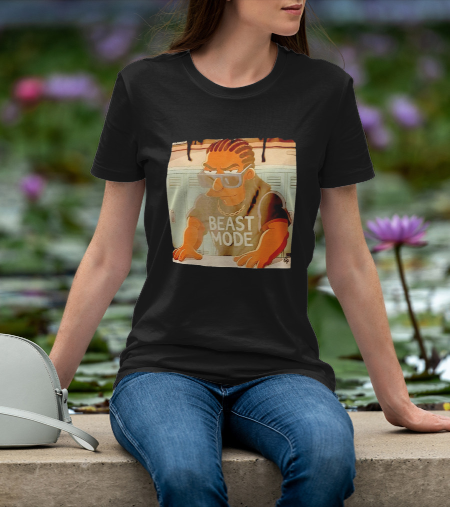 Simpson X Big Chrizzle Beast Mode Character In Sunglasses Locker Room Scene T-Shirt