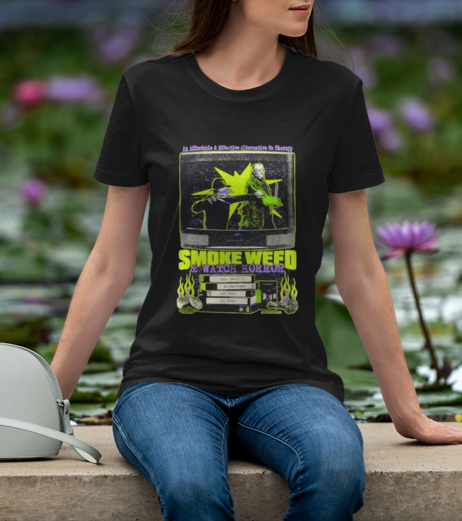Affordable Effective Alternative Freddy Krueger Jason Voorhees Smoke Weed Horror T-Shirt