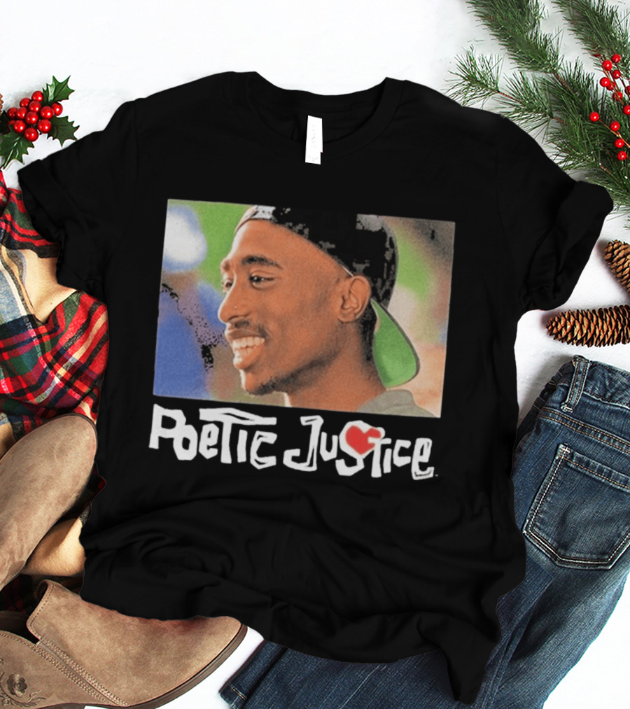 Tupac Poetic Justice Smiling Cap Backwards T-Shirt