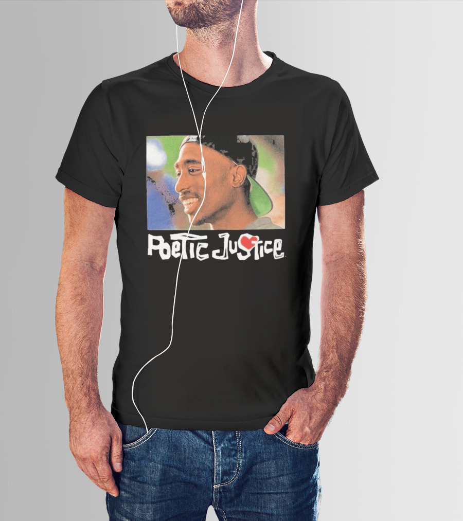 Tupac Poetic Justice Smiling Cap Backwards T-Shirt