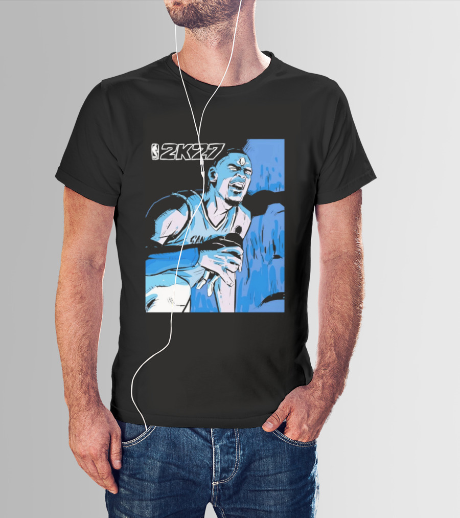 Victor Wembanyama NBA 2K27 Basketball Game Cover T-Shirt