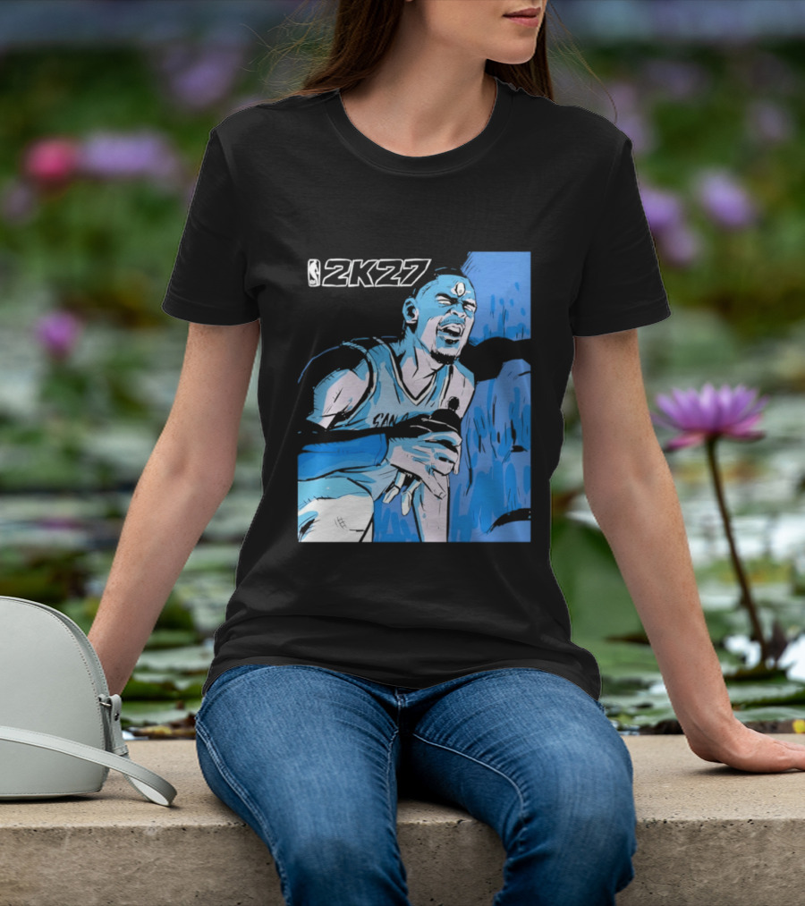 Victor Wembanyama NBA 2K27 Basketball Game Cover T-Shirt