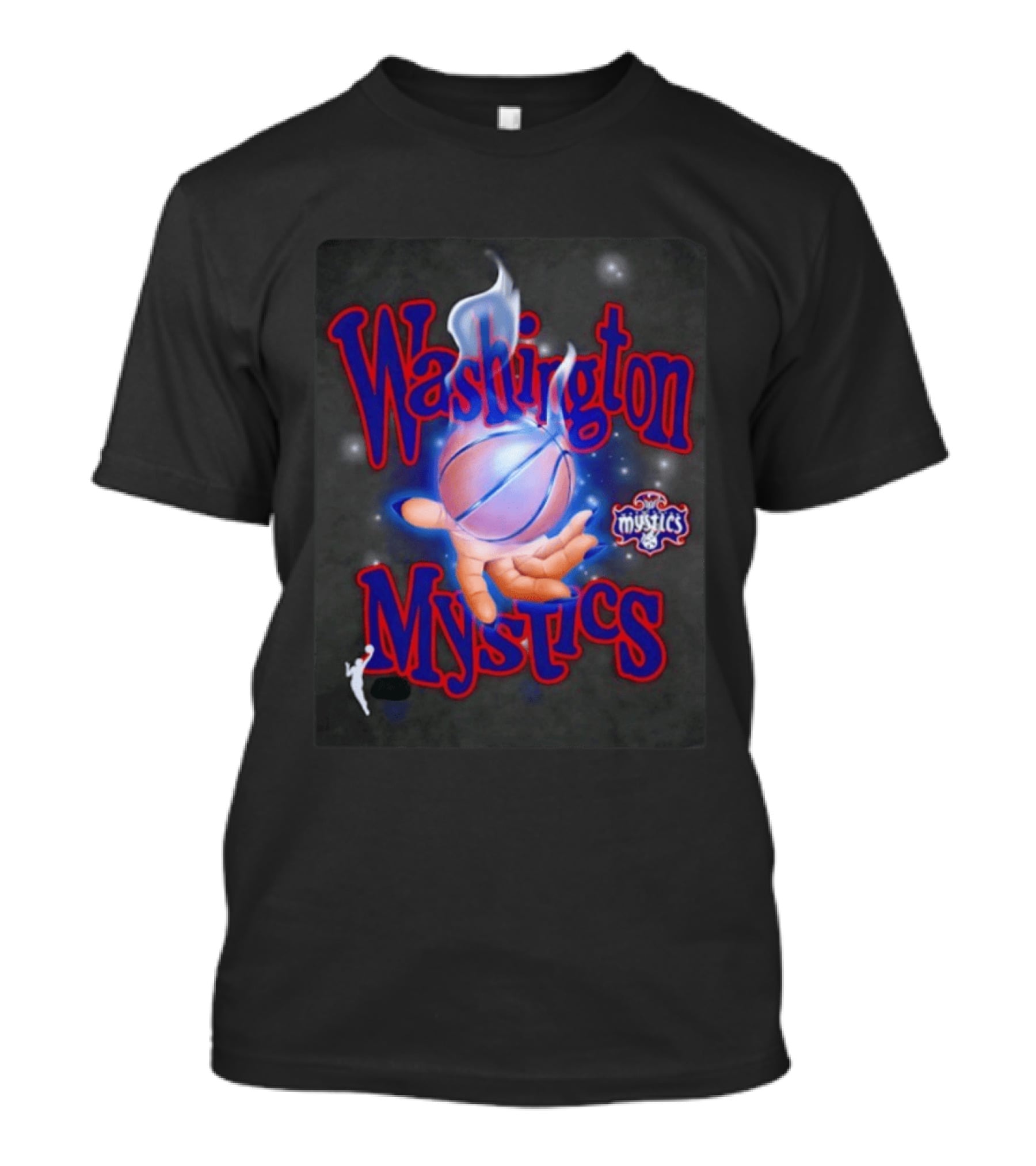 Washington Mystics WNBA Flaming Basketball Team Spirit T-Shirt