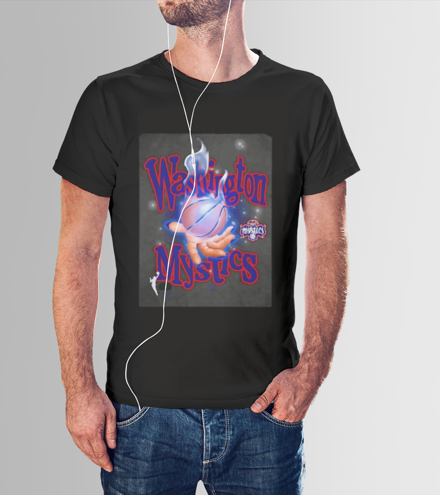 Washington Mystics WNBA Flaming Basketball Team Spirit T-Shirt