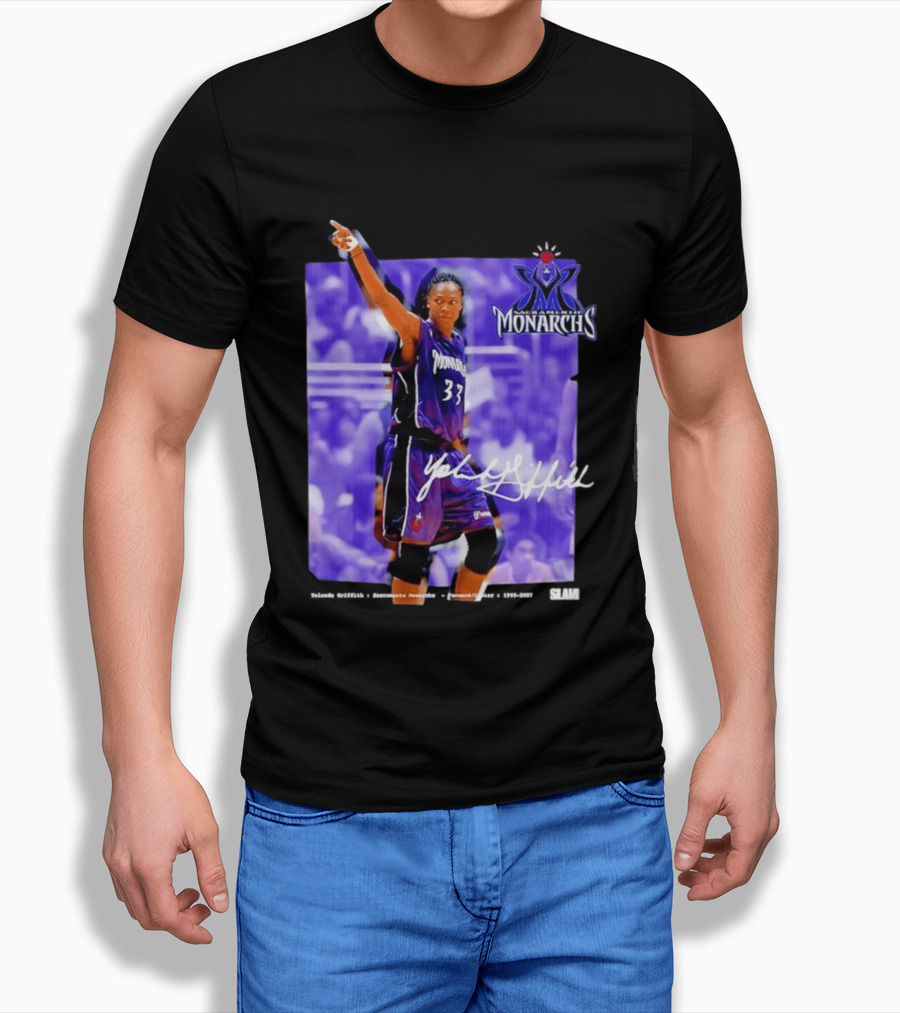 WNBA Yolanda Griffith 33 Sacramento Monarchs Basketball Legends T-Shirt