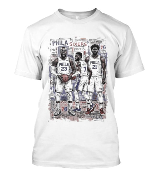 Philadelphia 76ers Big 3 Process LeBron James Jaylen Brown Joel Embiid T-Shirt