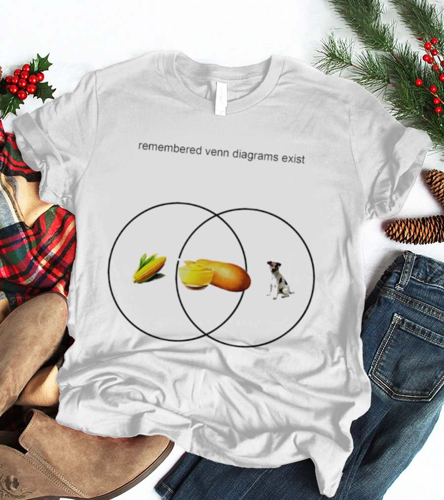 Remembered Venn Diagrams Exist Corn Dog Dog T-Shirt