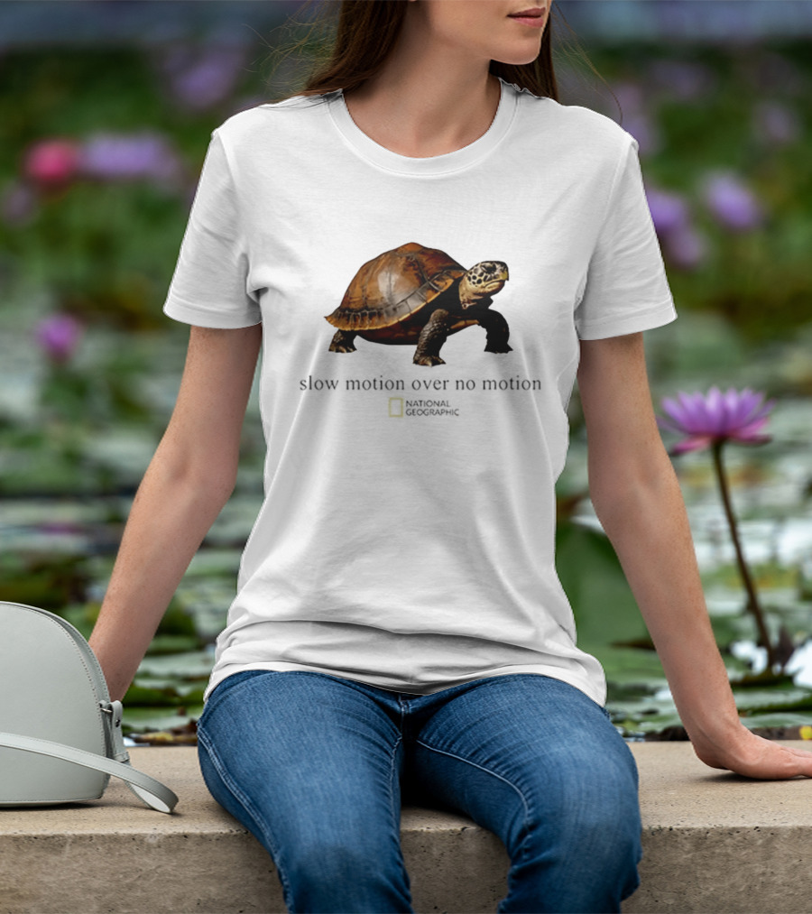 Slow Motion Over No Motion Turtle National Geographic T-Shirt