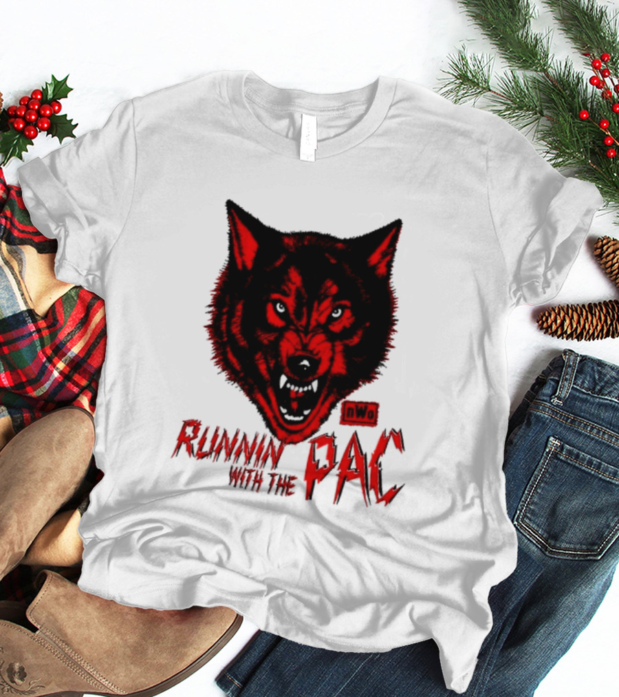 Runnin With The Pac Wolf NWo New World Order 2 Sided T-Shirt