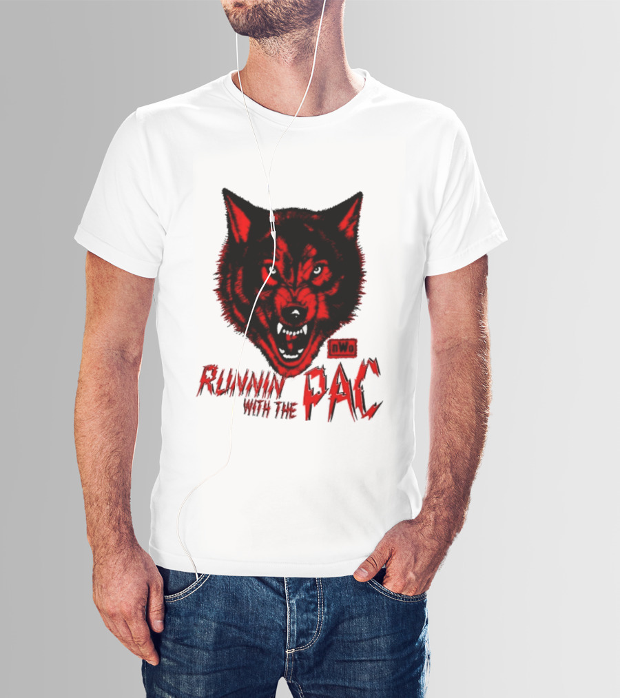 Runnin With The Pac Wolf NWo New World Order 2 Sided T-Shirt