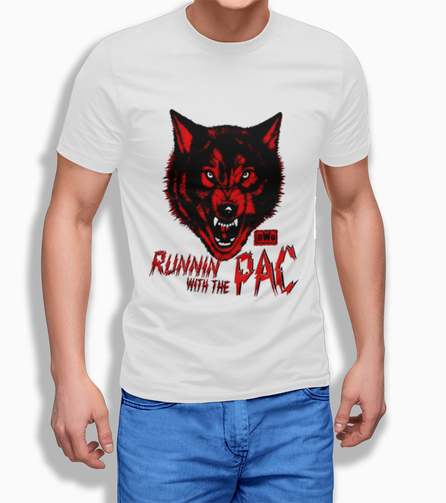 Runnin With The Pac Wolf NWo New World Order 2 Sided T-Shirt