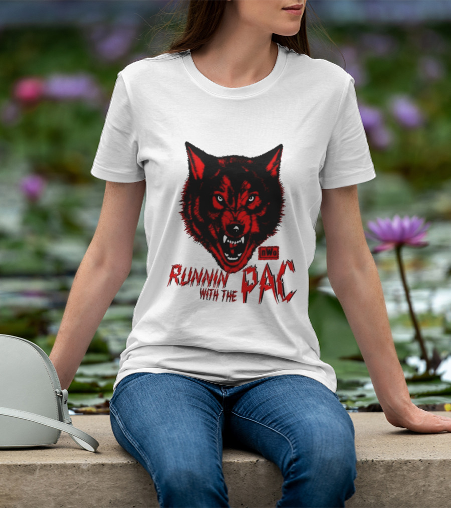 Runnin With The Pac Wolf NWo New World Order 2 Sided T-Shirt