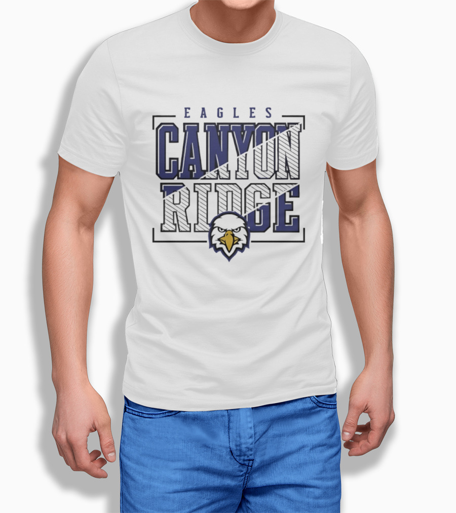 Canyon Ridge Eagles Crown Trio Slanted Lines Head T-Shirt